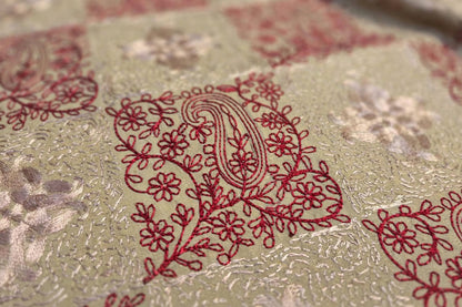 Beige Pashmina Aari Embroidery Shawl