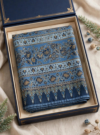 Noor-e-Kashmir - Handwoven Pure Pashmina Kani Shawl | Authentic Kashmiri Jamawar