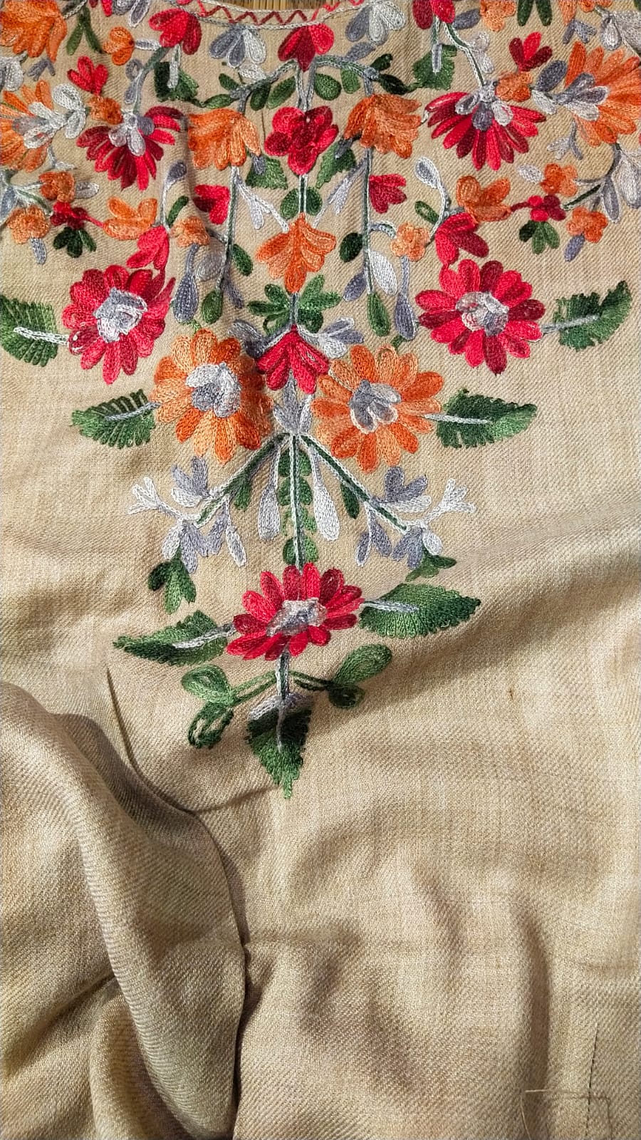 Pashmina Kaftan with Kashmiri Embroidery
