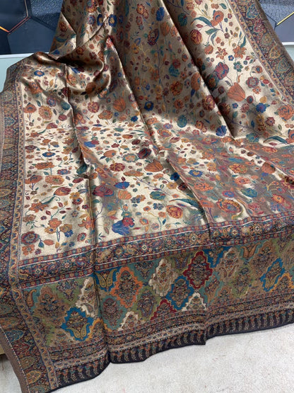 Moonlight Kani Silk Shawl, Wedding Wrap Perfect Gift Made in Kashmir