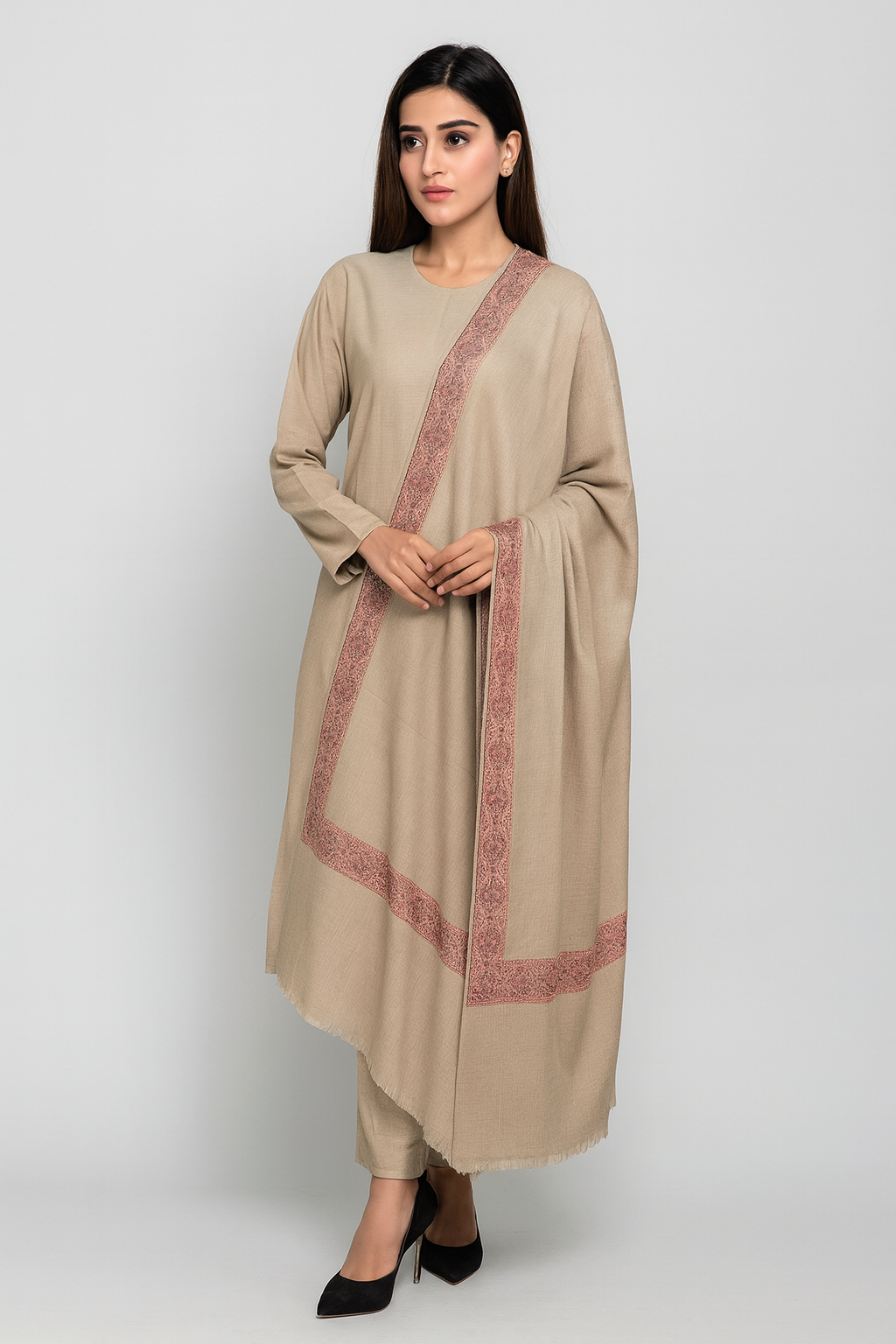 Luxury Striped Pashmina Printed Shawl