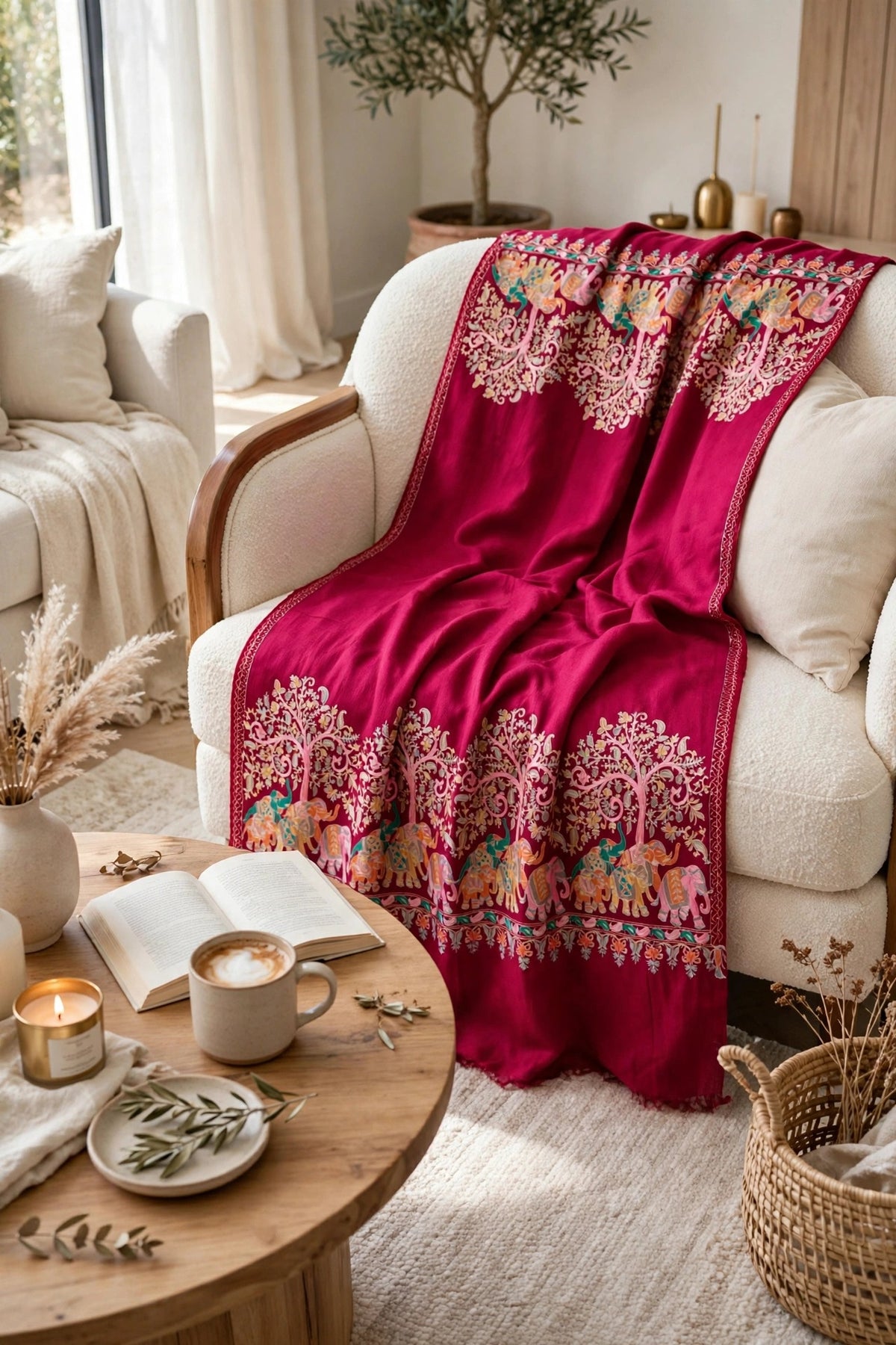 Fuchsia Pashmina Shawl