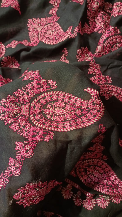 Black Embroidered Karandi Shawl