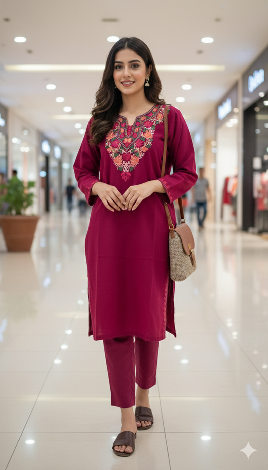 Kashmiri Aari Embroidered pheran