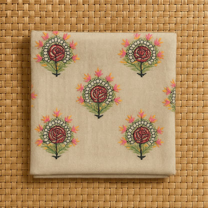 Delicate flower motif pashmina shawl