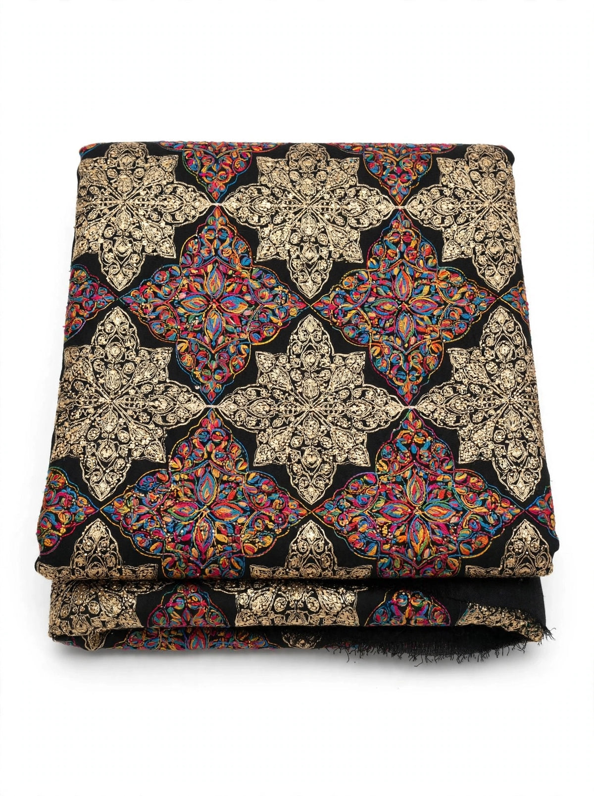 Black Noor Embroidered Pashmina Shawl