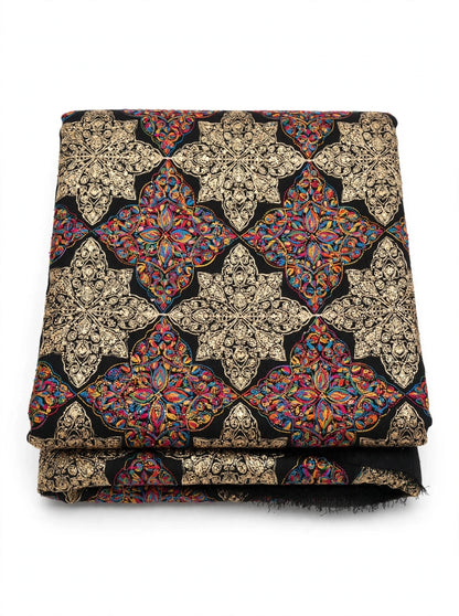 Black Noor Embroidered Pashmina Shawl