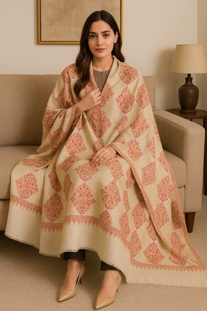 Luxury Aari Embroidered Pashmina Shawl