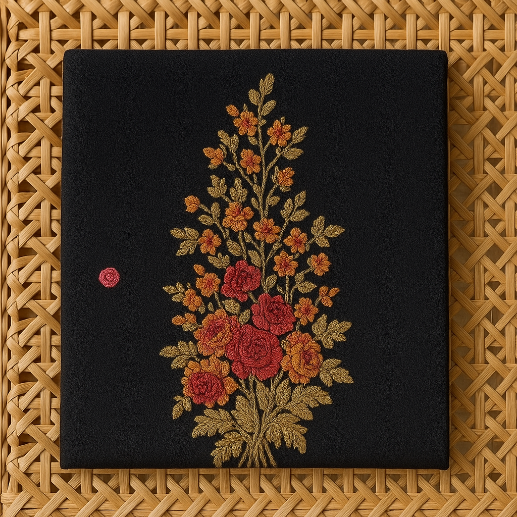 Black Karandi Embroidered Shawl