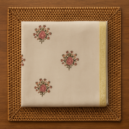 Cream Pashmina embroidered shawl