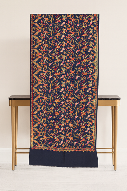Blue Pashmina Embroidered Shawl