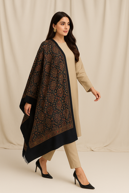 Luxury Needle Embroidery Pashmina Shawl