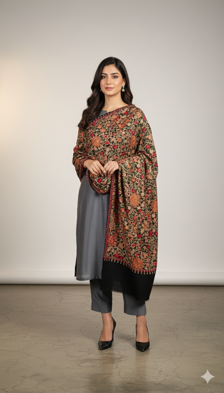 Pashmina Aari Embroidery Shawl