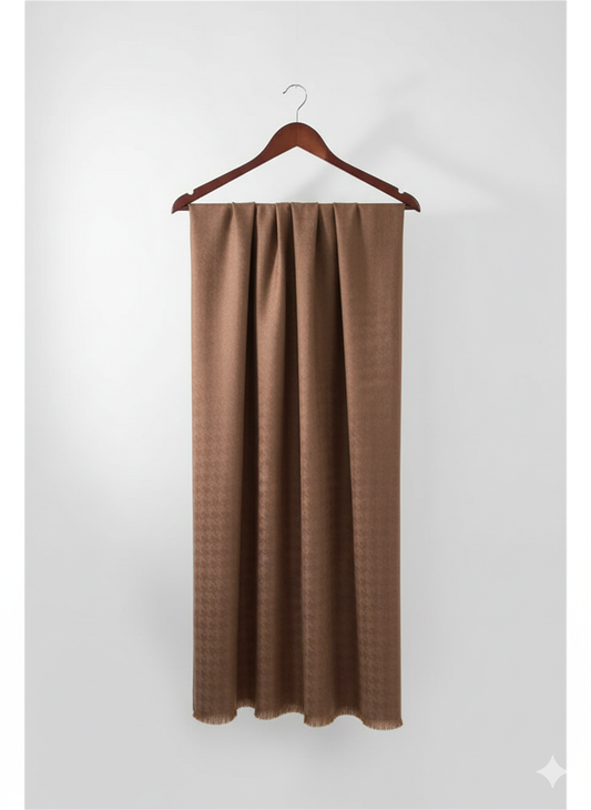 Classic Camel Houndstooth Winter Scarf/Stole - Luxurious Warmth