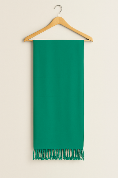 Solid emerald green color.