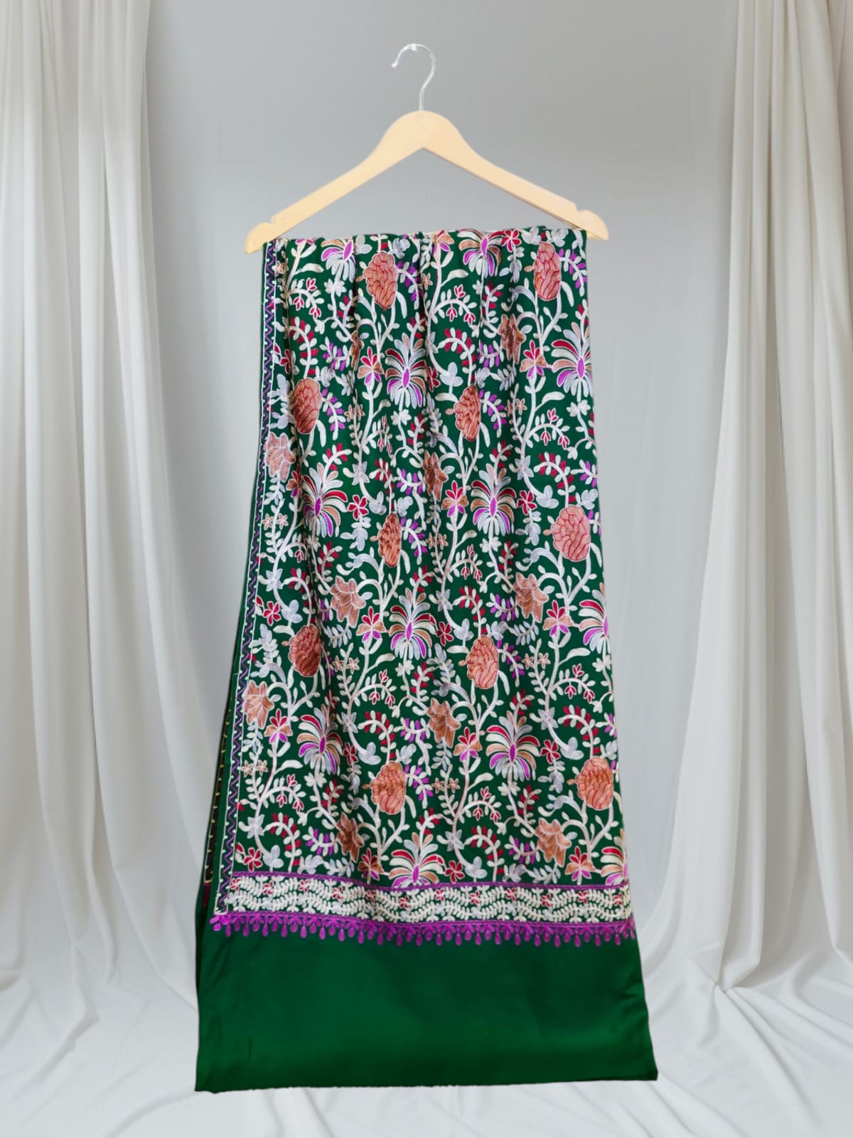 Pashmina Kalamkar Embroidered Shawl. Timeless Elegance