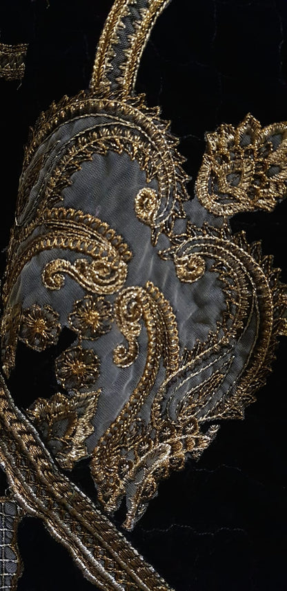 Velvet embroidered shawl