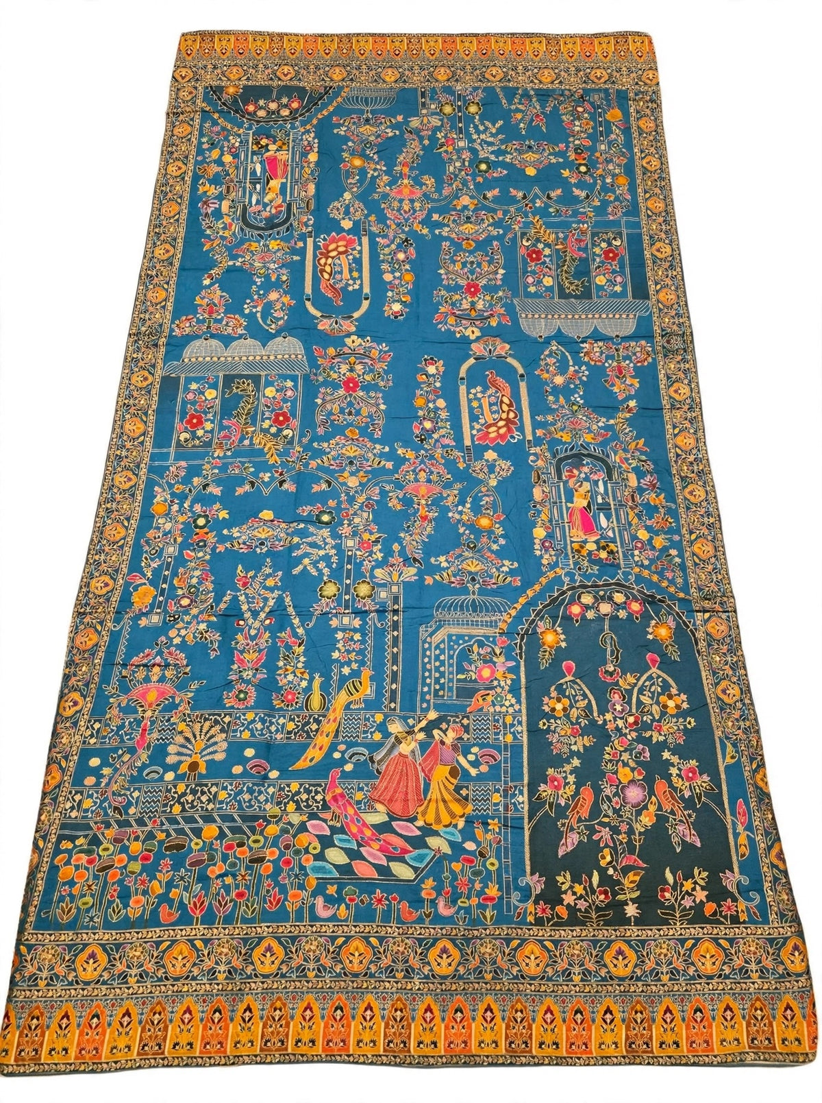 The Mughal Darbar - Royal Ferozi Minakari Jama Shawl