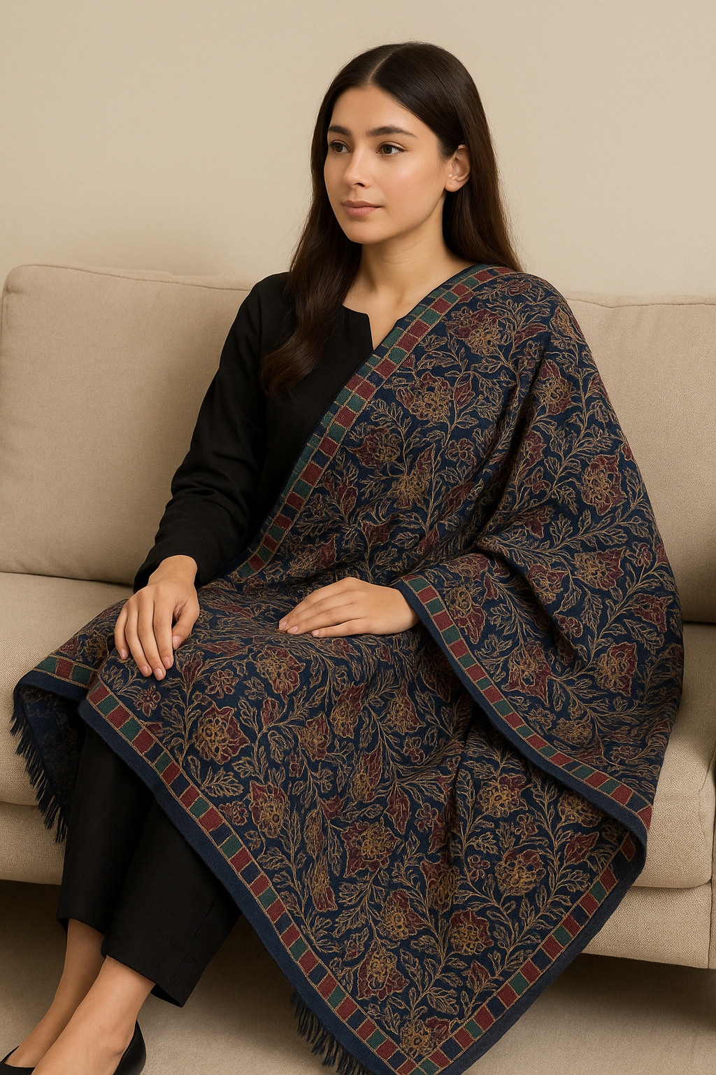 Karandi Embroidered Shawl