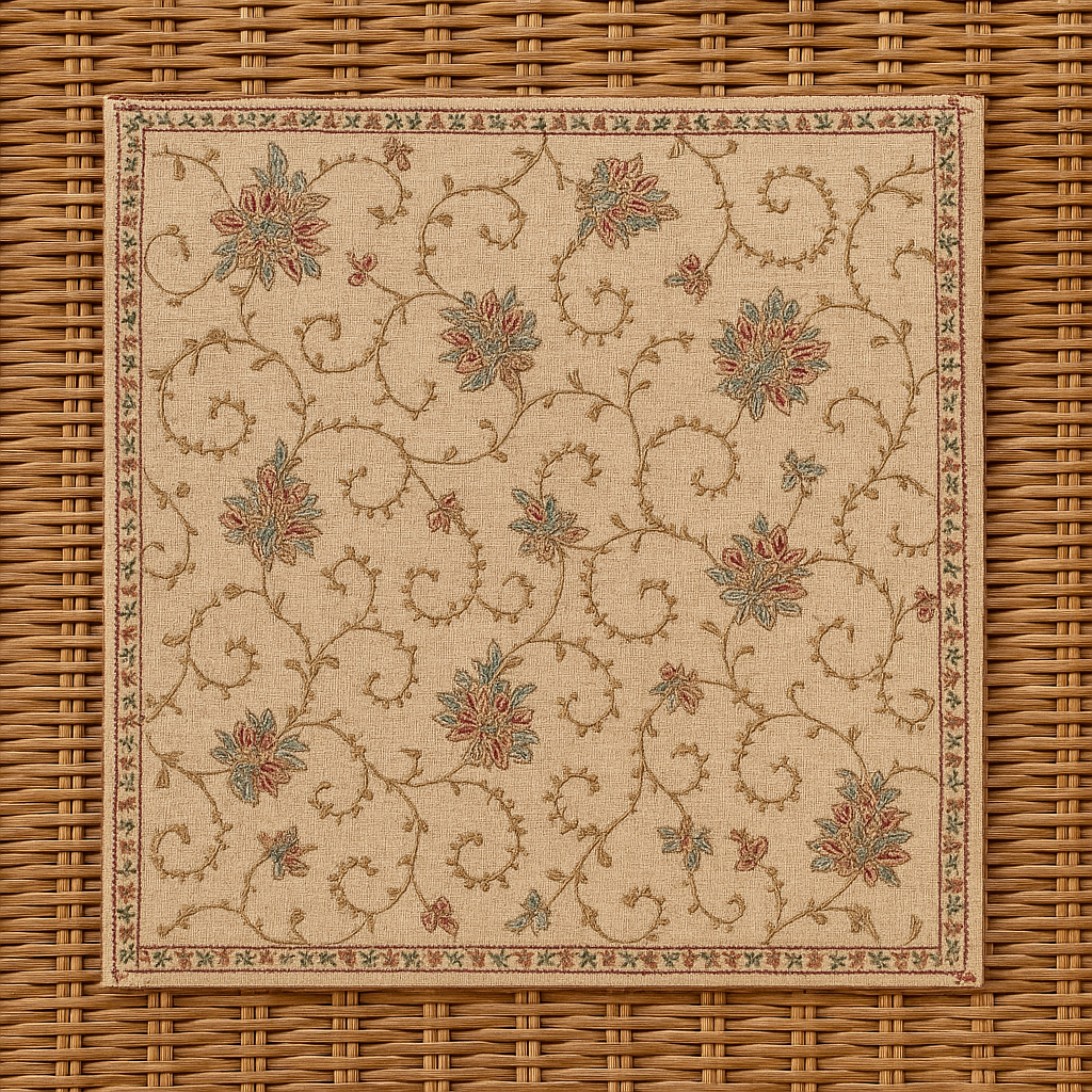 Elegant Beige Pashmina Shawl with Intricate Needle Embroidery