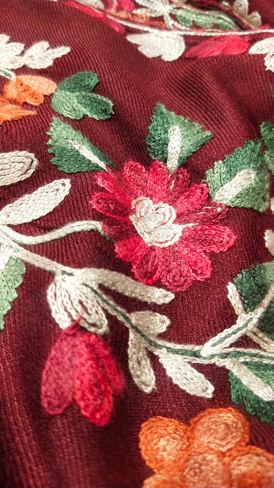 Aari Embroidered Pashmina Kaftan Cape