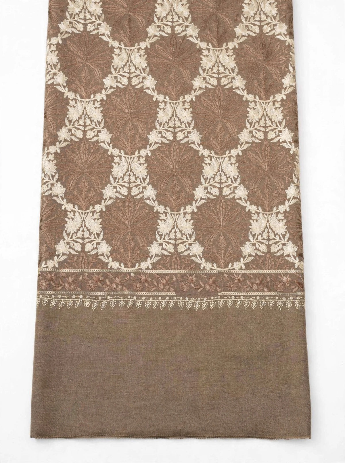 Pashmina beige aari shawl