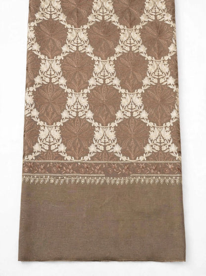 Pashmina beige aari shawl