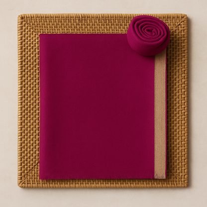 Pashmina Zari Border Shawl  Fuchsia Elegance