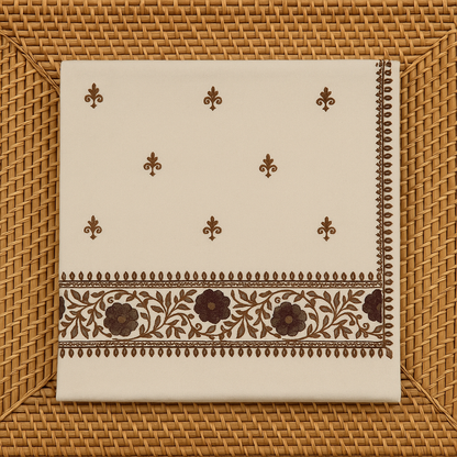 Ivory Pashmina Shawl with Maroon Floral Embroidery