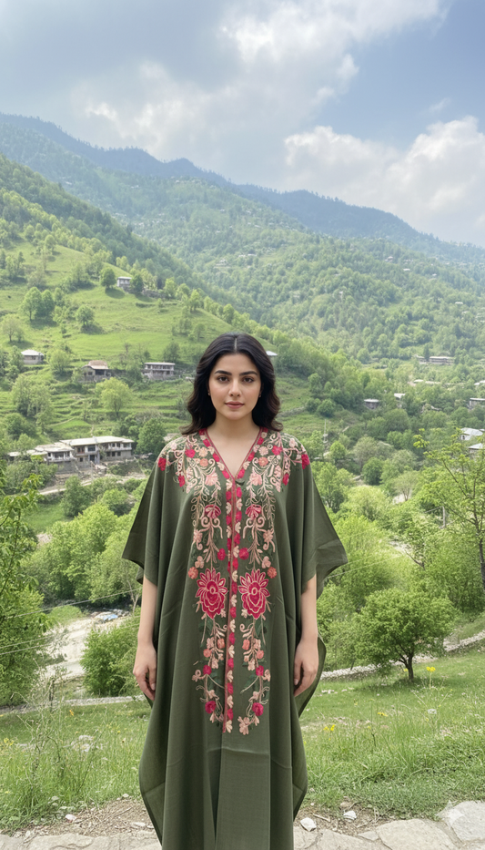 Kaftan Pashmina with Aari Work