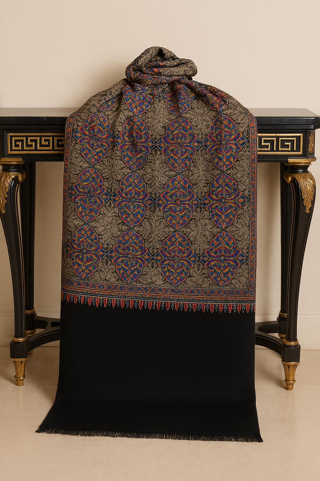 Luxury Multicolor Embroidered Pashmina Shawl