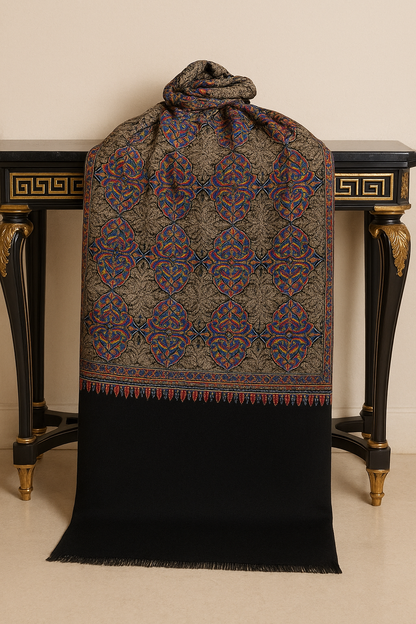 Luxury Multicolor Embroidered Pashmina Shawl