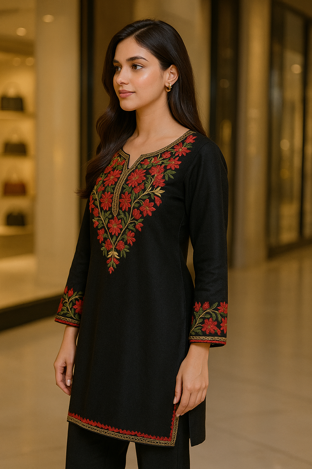 Black kurta Multi Embroidery