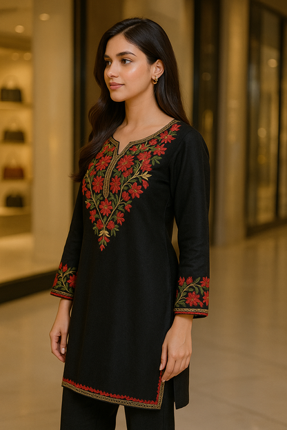 Black kurta Multi Embroidery