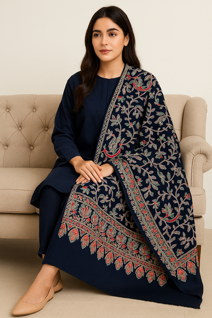 Pashmina Kalamkar Embroidery Shawl