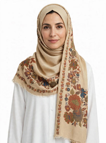 Elegant Floral Printed Pashmina Shawl