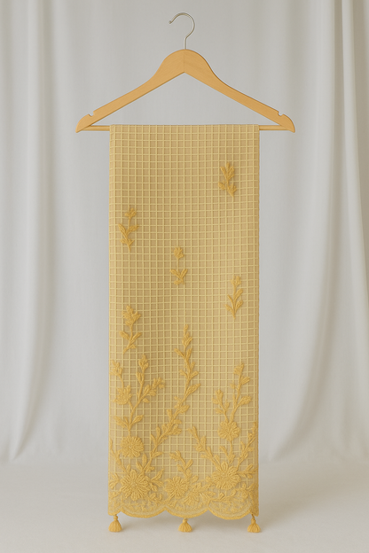 Luxury Lawn Embroidered Dupatta with Thread & Stone Work