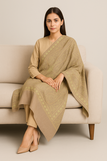 Luxury Pashmina Aari Embroidery Shawl