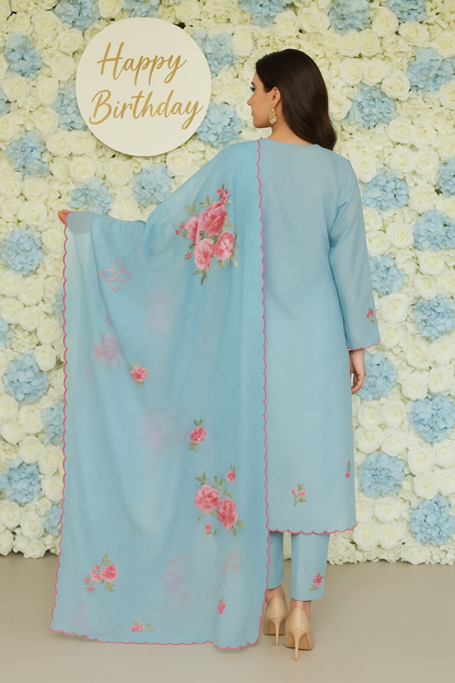 Powder Blue Floral