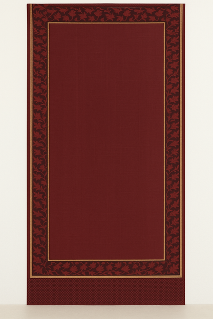 Luxury Pashmina Jacquard Shawl  Maroon with Golden Border