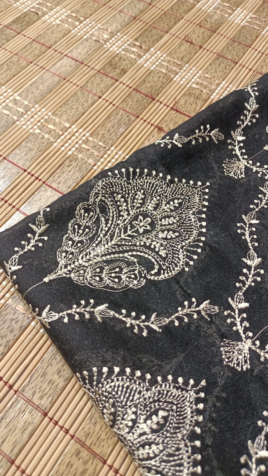 Black Karandi Embroidered Shawl