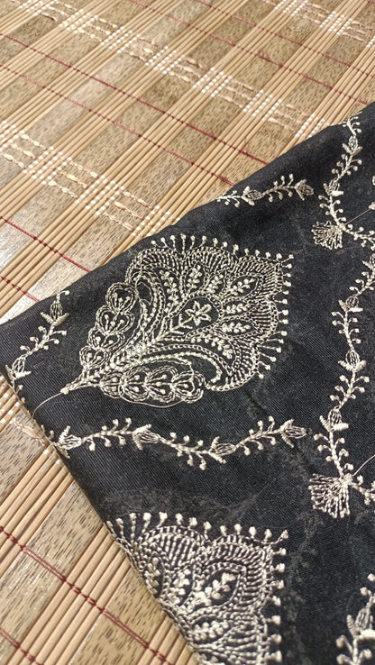 Black Karandi Embroidered Shawl