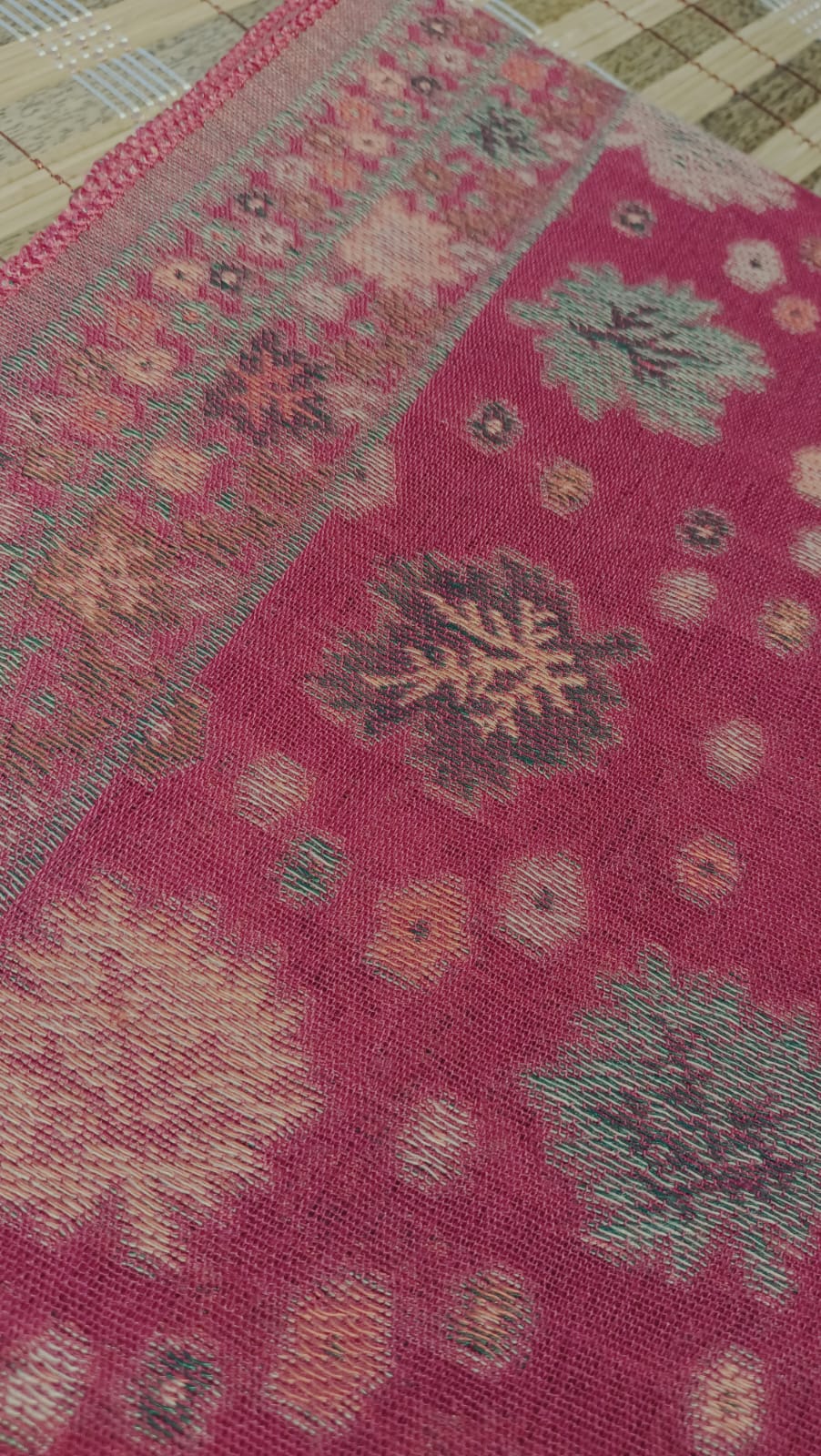 Pink Kani Pashmina Shawl – Floral Heritage Weave