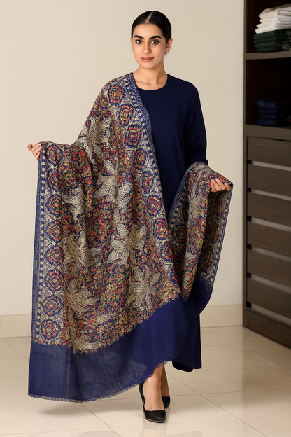 Luxury Kashmiri Pashmina Shawl Aari Embroidery