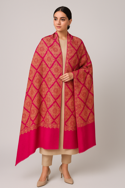 Luxurious pink pashmina shawl