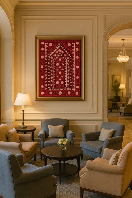 luxurious handcrafted Kashmiri wall tapestry