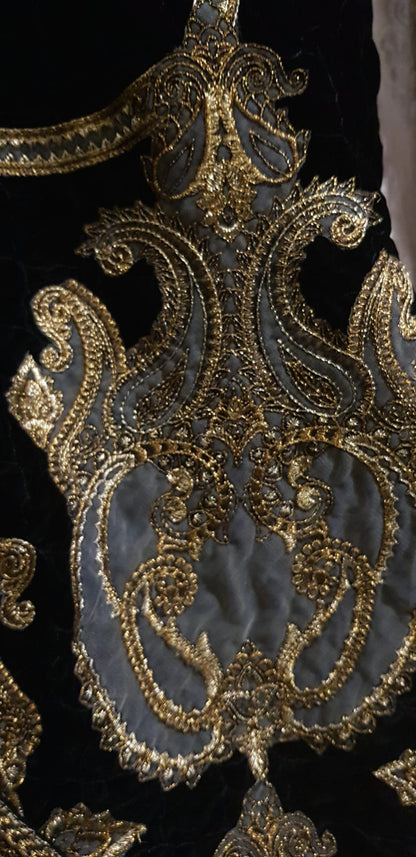 Velvet embroidered shawl