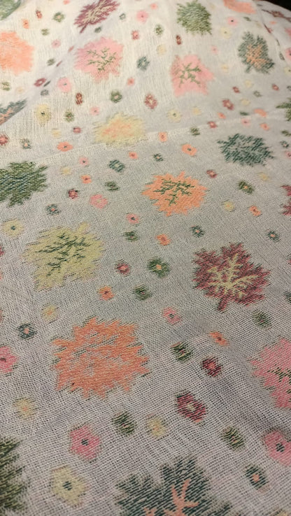 Elegant Beige Kani Pashmina Shawl – Handwoven Floral Heritage