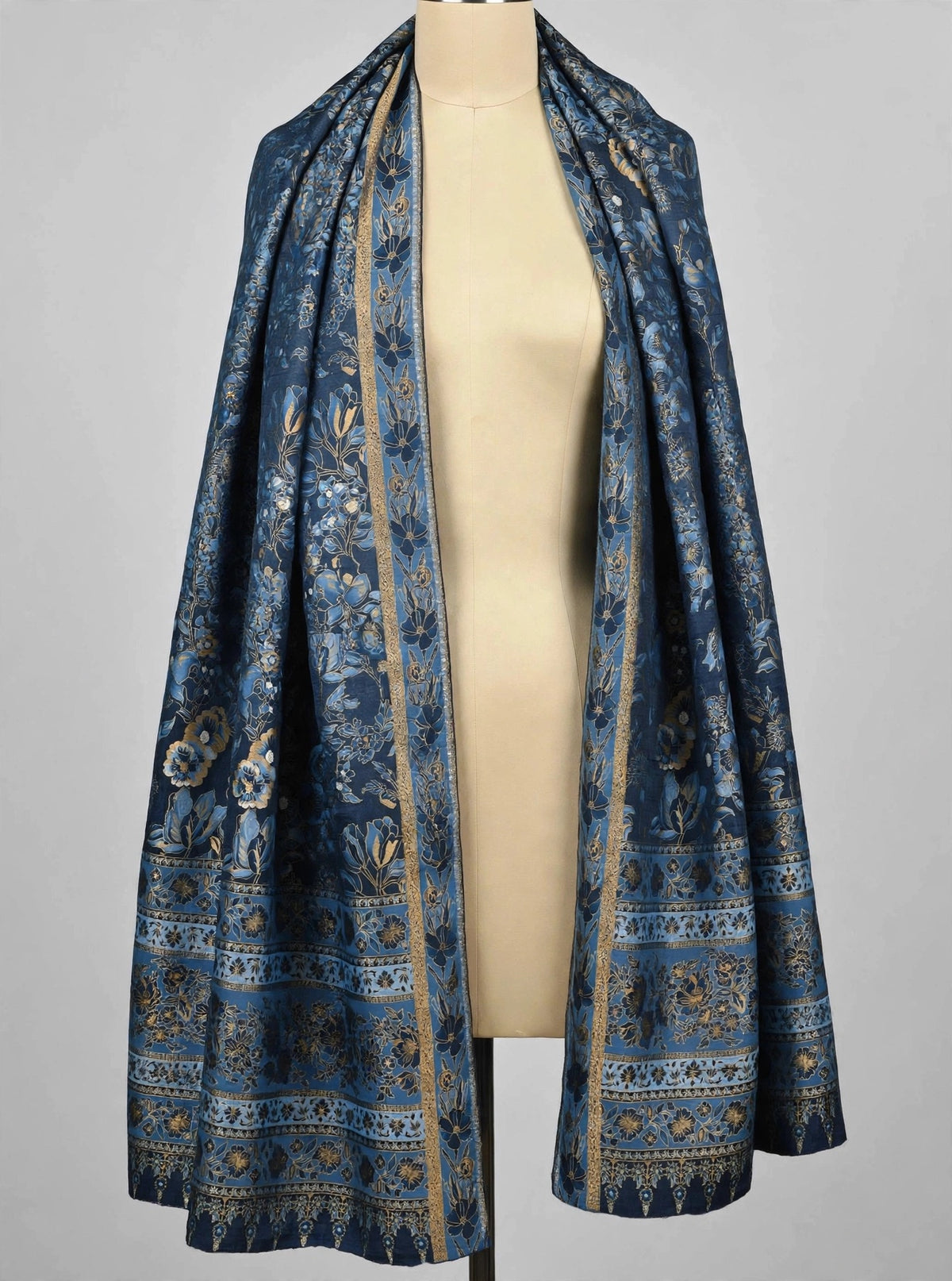Noor-e-Kashmir - Handwoven Pure Pashmina Kani Shawl | Authentic Kashmiri Jamawar