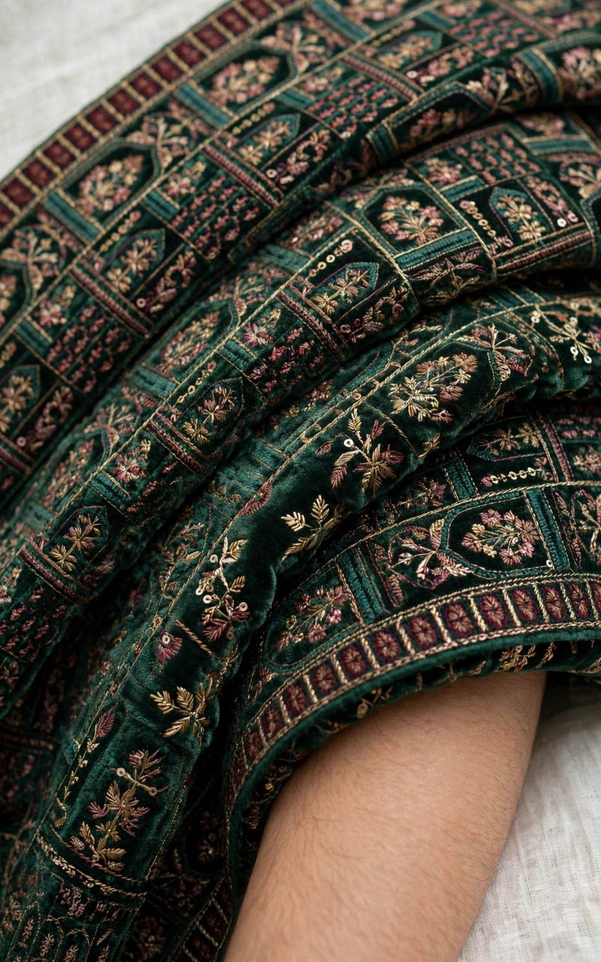 Regal Elegance in Emerald The Signature Velvet Shawl
